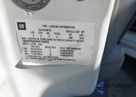 2004 Buick Lesabre Custom z USA, uszkodzony, nr VIN 1G4HP52K644102052